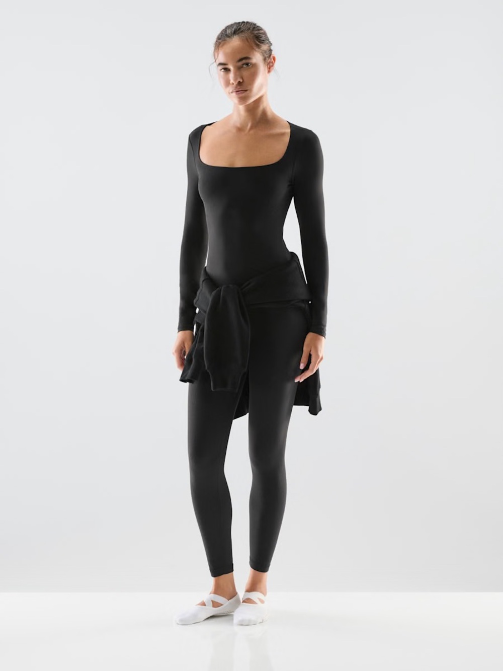 Aritzia Butter Essential Sweat-wicking Squareneck Longsleeve in Black - Picture 2 of 10